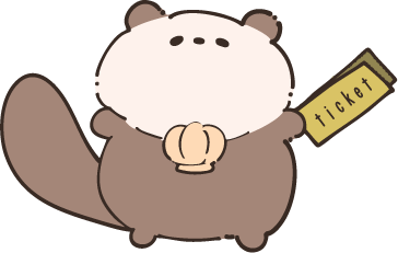 チケット持ったラッコのイラスト