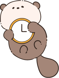 時計持ったラッコのイラスト